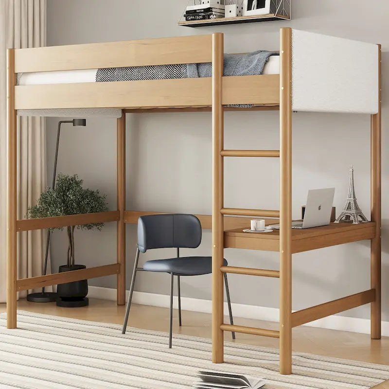 Twin Size Loft Bed with Desk
