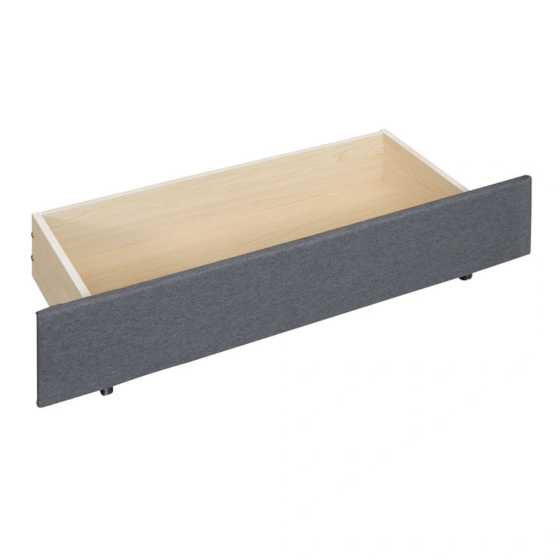 Estructura de cama plataforma moderna tapizada de lino con cabecero acolchado geométrico