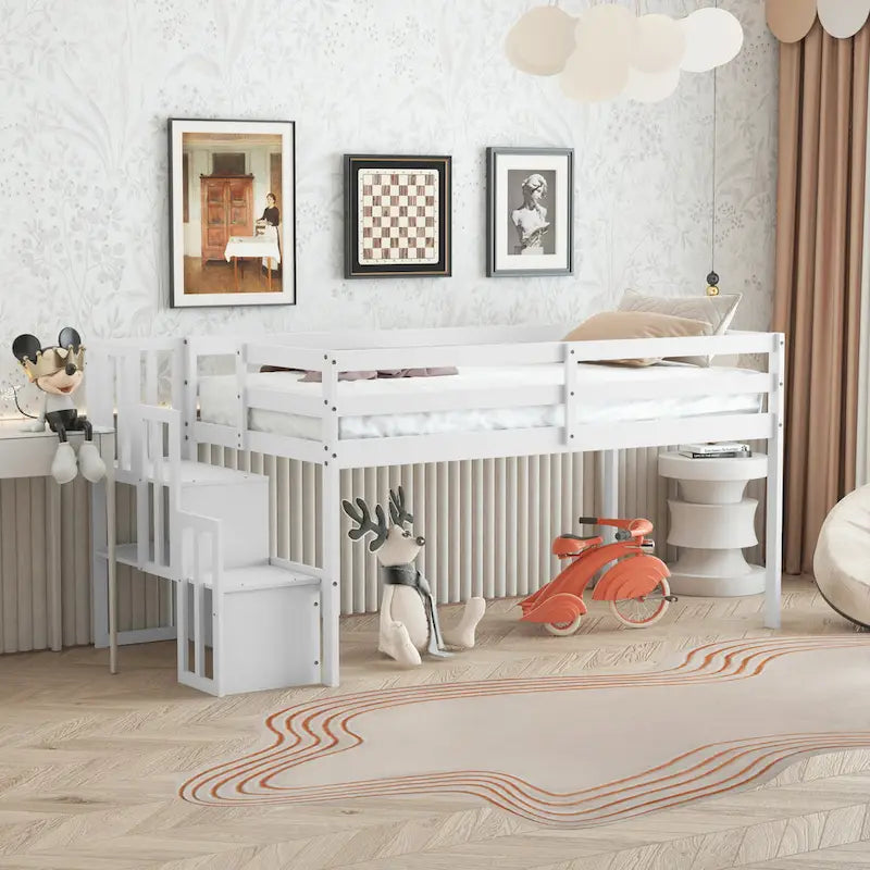 Loft bed with staircase,twin size